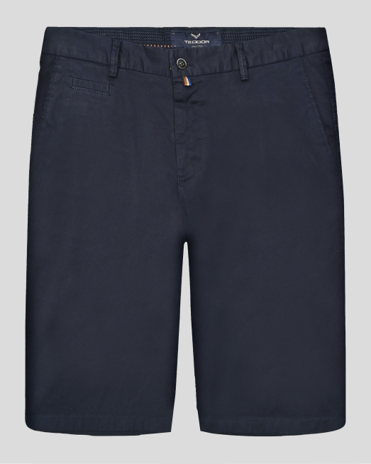 'ТЪМНОСИНИ БЕРМУДИ С ИТАЛИАНСКИ ДЖОБОВЕ  ОТ ПАМУК С ЕЛАСТАН 