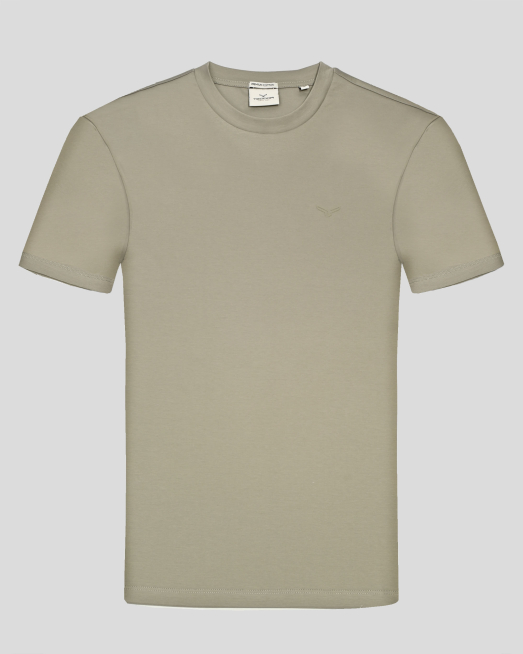 ' ТЕНИСКА С ОБЛО ДЕКОЛТЕ ОТ PREMIUM ПАМУК В ЦВЯТ КАКИ