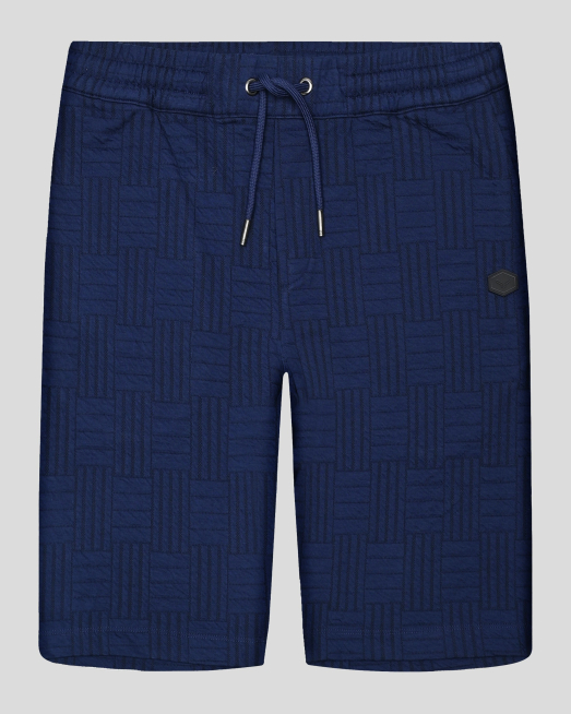 'ДВУЦВЕТНИ PREMIUM БЕРМУДИ В ДЕНИМ СИН И ТЪМНОСИН ЖАКАРД