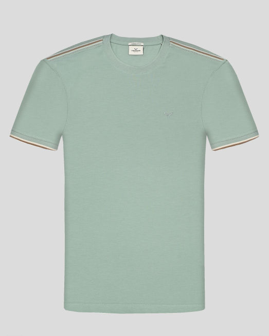 'ТЕНИСКА С ОБЛО ДЕКОЛТЕ ОТ ВИСОКОКАЧЕСТВЕН ПАМУК SUPIMA В ЦВЯТ МИНТ