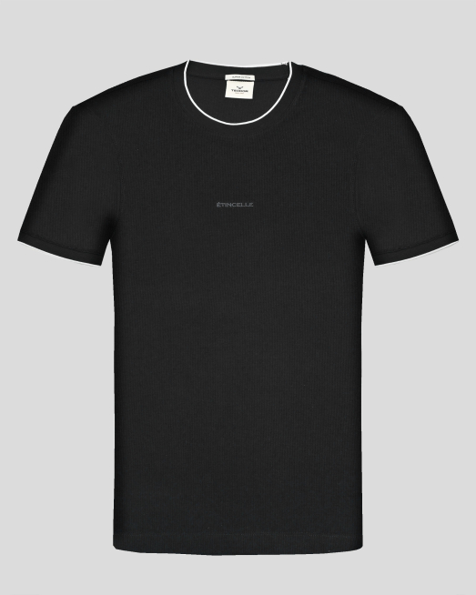 'ЧЕРНА ТЕНИСКА С ОБЛО ДЕКОЛТЕ  ОТ ВИСОКОКАЧЕСТВЕН ПАМУК SUPIMA