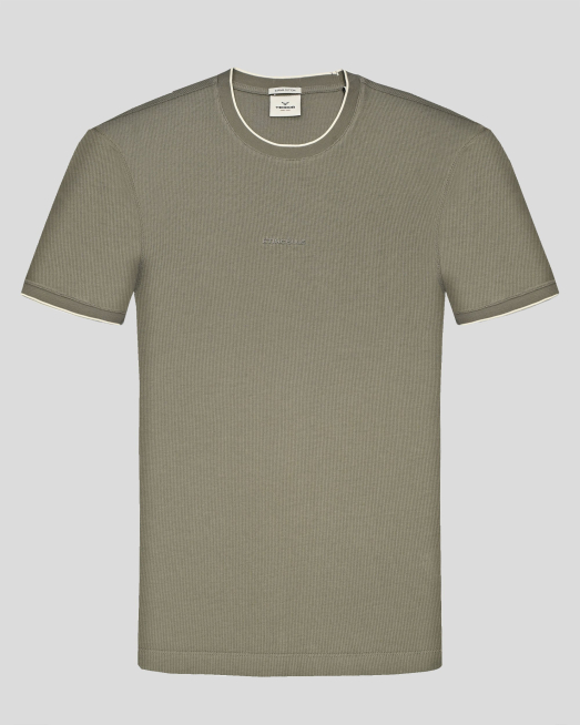 'ТЕНИСКА С ОБЛО ДЕКОЛТЕ  ОТ ВИСОКОКАЧЕСТВЕН ПАМУК SUPIMA В ЦВЯТ КАКИ