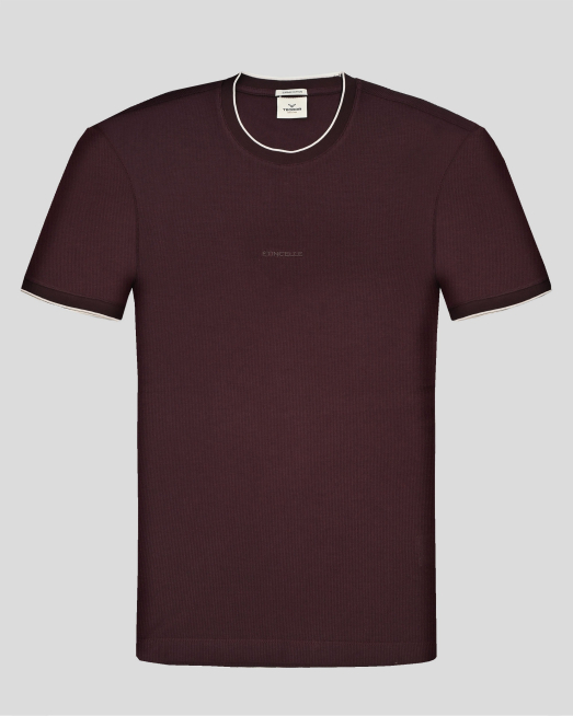 'ТЕНИСКА С ОБЛО ДЕКОЛТЕ  ОТ ВИСОКОКАЧЕСТВЕН ПАМУК SUPIMA В БОРДО