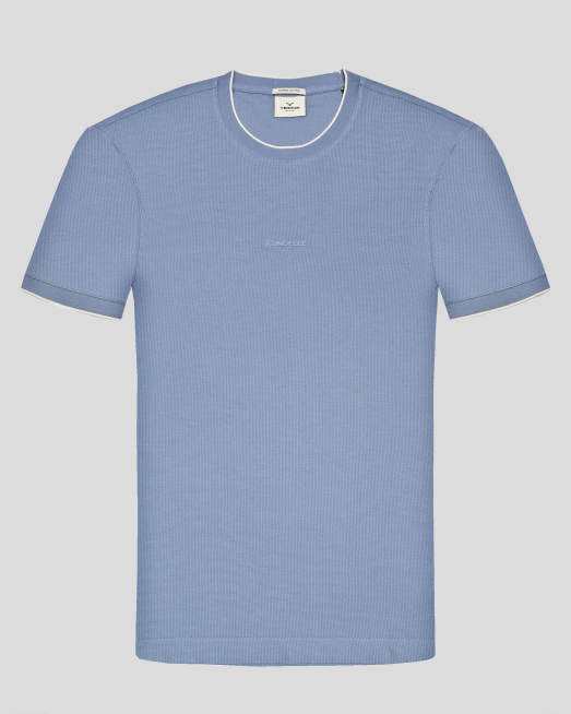 'ВИОЛЕТОВО СИНЯ ТЕНИСКА С ОБЛО ДЕКОЛТЕ  ОТ ВИСОКОКАЧЕСТВЕН ПАМУК SUPIMA