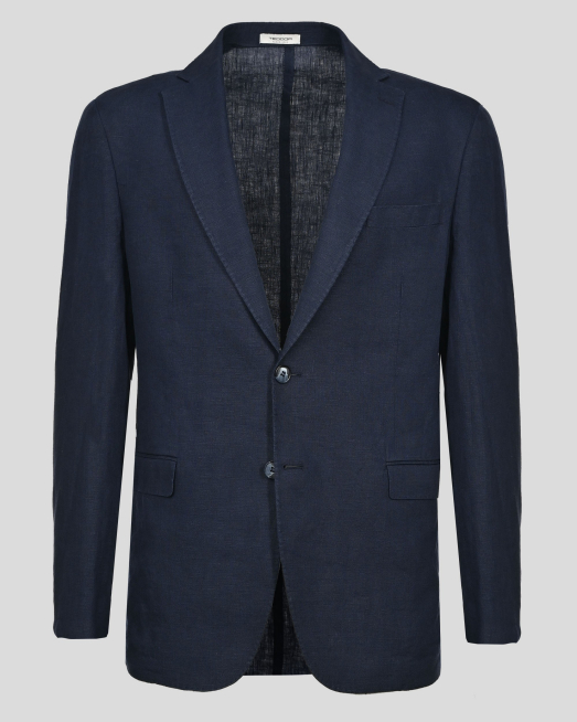 'ТЪМНОСИНЬО ОЛЕКОТЕНО САКО БЕЗ ХАСТАР ОТ 100% ЛЕН