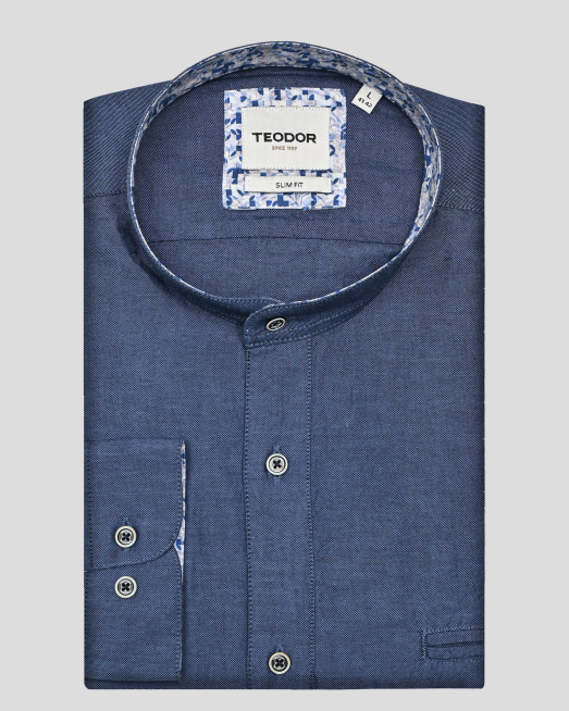 'РИЗА С ПОПСКА ЯКА И НАВИВАЩИ СЕ РЪКАВИ В СРЕДНО СИН МЕЛАНЖ