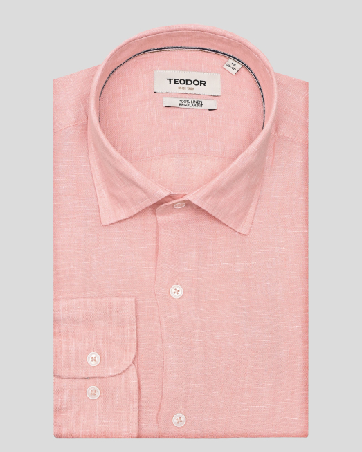 'ЛЕНЕНА РИЗА СВОБОДЕН СИЛУЕТ В ЦВЯТ СЬОМГА МЕЛАНЖ 