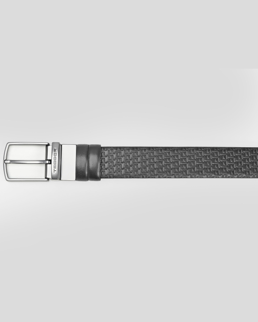 'ЧЕРЕН ДВУЛИЦЕВ КОЛАН  ОТ РЕЛЕФНА И ГЛАДКА КОЖА С ГРАВИРАНО ЛОГО