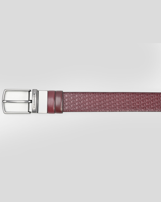 'ДВУЛИЦЕВ КОЛАН ОТ РЕЛЕФНА И ГЛАДКА КОЖА В БОРДО 