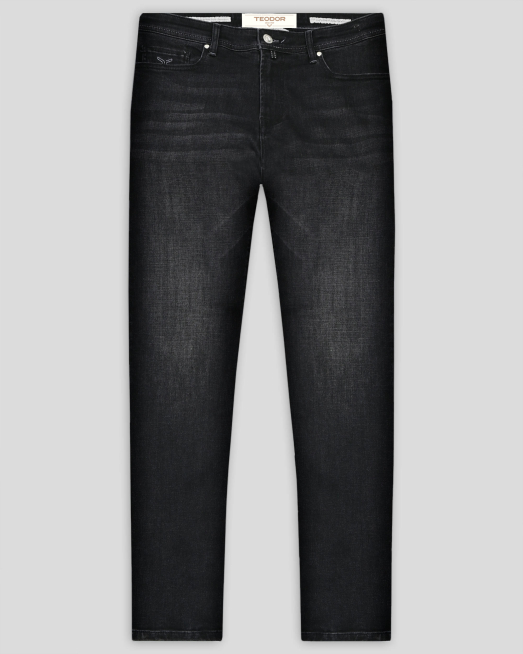 'ЧЕРНИ ДЪНКИ REGULAR FIT С КОНТРАСТНИ УКРАСИТЕЛНИ ШЕВОВЕ