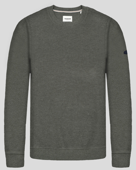 'ЗЕЛЕНА БЛУЗА С ОБЛО ДЕКОЛТЕ И ЛОГО АКСЕСОАР НА РЪКАВ