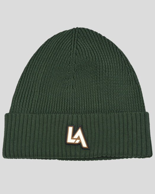 'ЗЕЛЕНА ПЛЕТЕНА ШАПКА С ТРИЦВЕТНО ГУМИРАНО ЛОГО