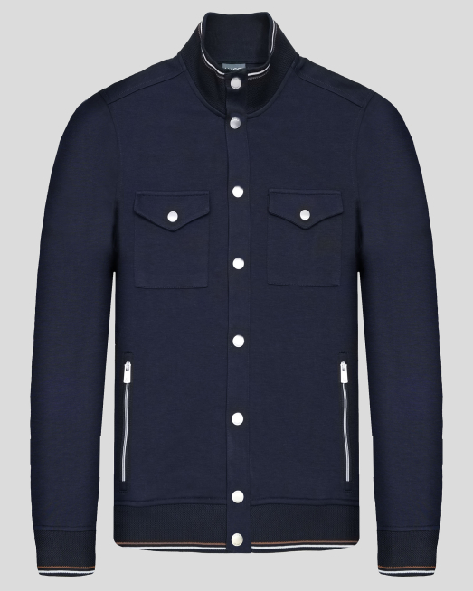 'ТЪМНОСИН СУИТШЪРТ ТИП БОМБЪР С ГРЪДНИ ДЖОБОВЕ И КОПЧЕТА ТИК-ТАК