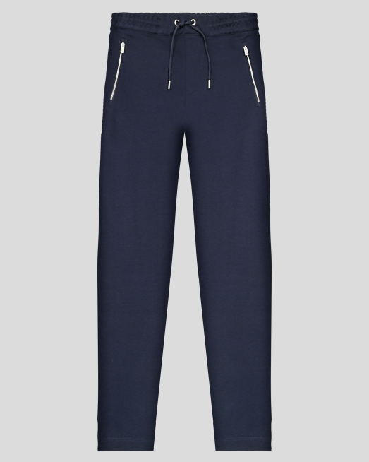 'ТЪМНОСИНЬО СПОРТНО ДОЛНИЩЕ ОТ 100% ПАМУК С ЦИПОВЕ И ЛОГО