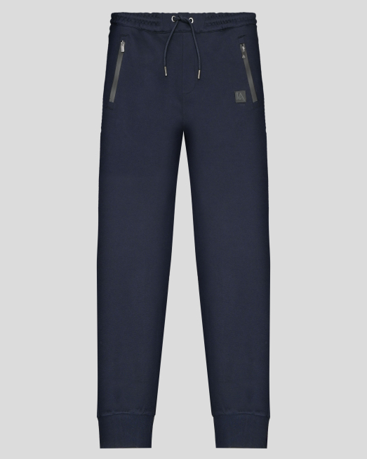 'ТЪМНОСИНЬО СПОРТНО ДОЛНИЩЕ ОТ ПАМУК С ЛОГО ЕМБЛЕМА 