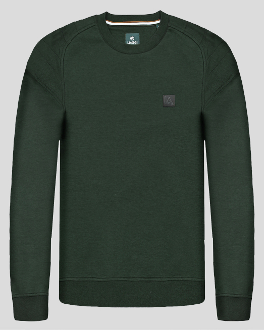 ' ЗЕЛЕНА БЛУЗА СЪС ЗАОБЛЕНО РАМО И ГУМИРАНО ЛОГО