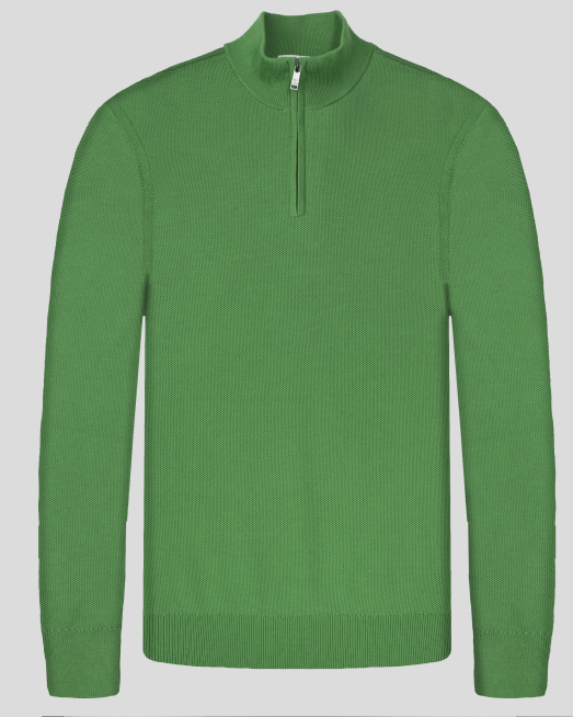 'ЗЕЛЕН ПУЛОВЕР С ВИСОКА ЯКА  ОТ 100% PREMIUM ПАМУК