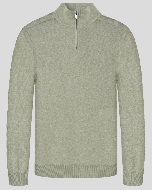 'СВЕТЛО ЗЕЛЕН ПУЛОВЕР С ВИСОКА ЯКА  ОТ 100% PREMIUM ПАМУК 