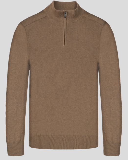'ПУЛОВЕР ТИП ПОЛУПОЛО В ЦВЯТ КАМЕЛ ОТ 100% PREMIUM ПАМУК 