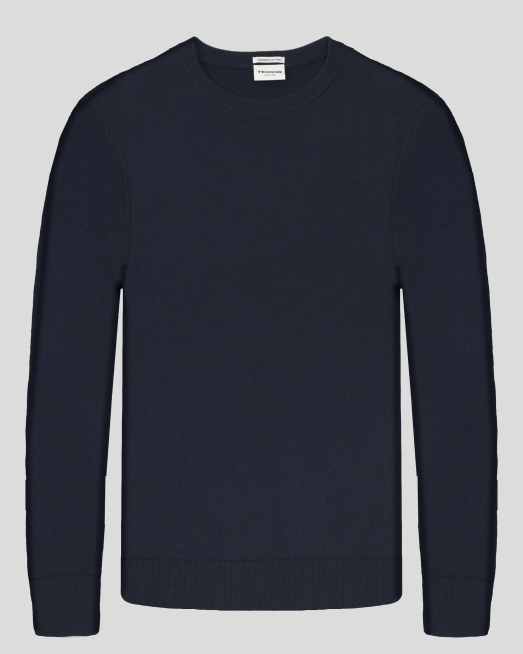 'ТЪМНОСИН ПУЛОВЕР С ОБЛО ДЕКОЛТЕ ОТ 100% PREMIUM ПАМУК