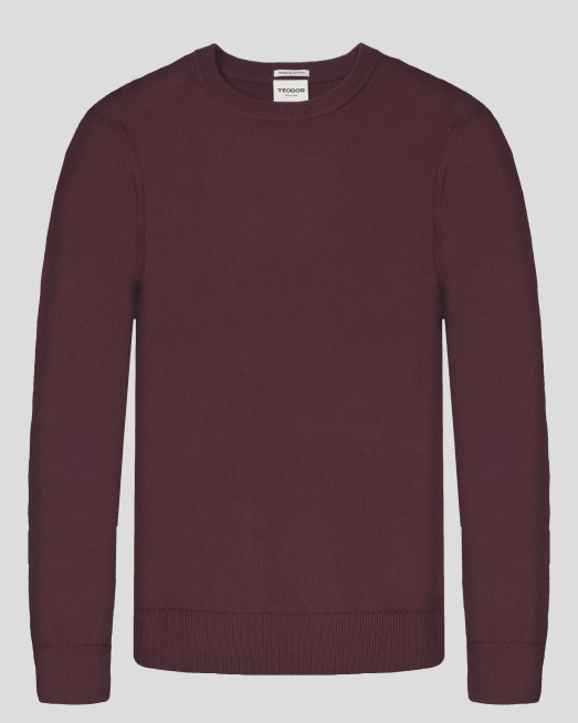 'ПУЛОВЕР С ОБЛО ДЕКОЛТЕ ОТ 100% PREMIUM ПАМУК В ЦВЯТ БОРДО