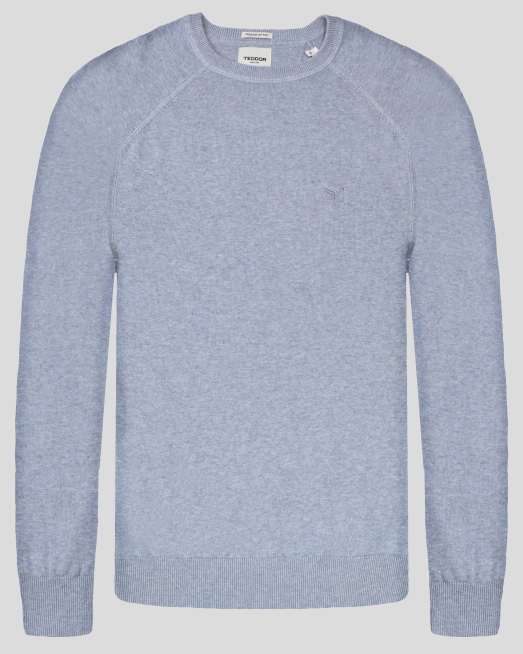 'СВЕТЛО СИН ПУЛОВЕР ОТ 100% PREMIUM ПАМУК С РЕГЛАН РЪКАВ