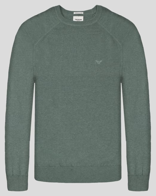 'ЗЕЛЕН ПУЛОВЕР ОТ 100% PREMIUM ПАМУК С БРОДЕРИЯ ЛОГО