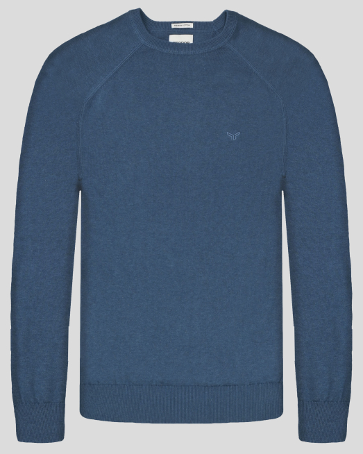 'ПУЛОВЕР ОТ 100% PREMIUM  ПАМУК В ЦВЯТ СРЕДНО СИН МЕЛАНЖ
