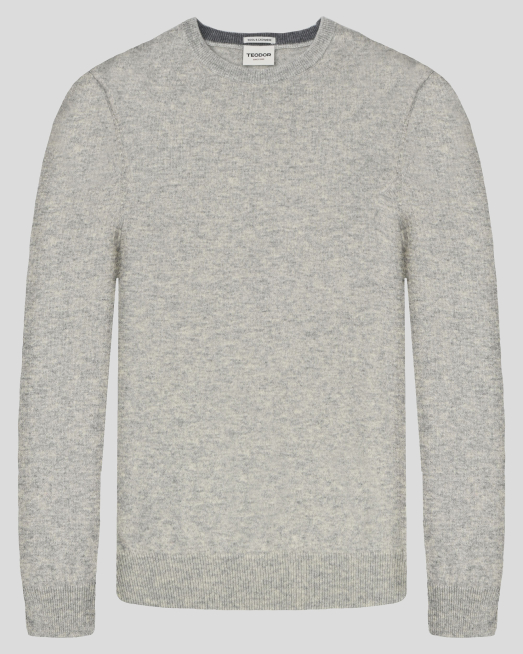 'МЕК ПУЛОВЕР ОТ ЕКСТРА ФИНА ВЪЛНА И КАШМИР В СВЕТЛОСИВ ЦВЯТ 