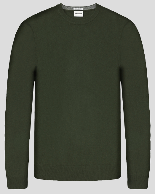 'МЕК ПУЛОВЕР ОТ ЕКСТРА ФИНА ВЪЛНА И КАШМИР  В ТЪМНОЗЕЛЕН ЦВЯТ