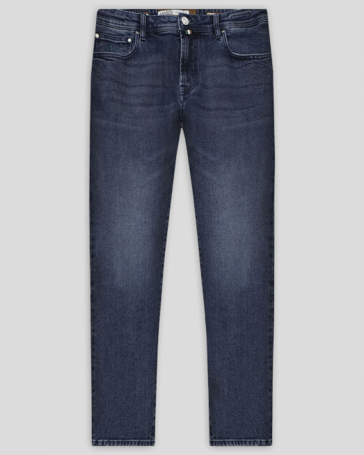 'СИНИ ДЪНКИ ОТ SELVEDGE ДЕНИМ 5 ДЖОБА С  КОНТРАСТНА ЛОГО ЕМБЛЕМА