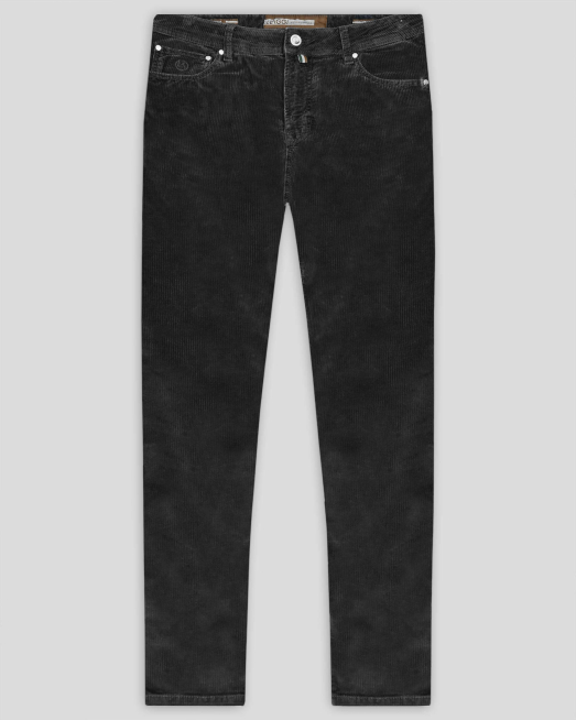 'ЧЕРЕН ПАНТАЛОН ОТ РИПСЕНО КАДИФЕ ВТАЛЕН СИЛУЕТ