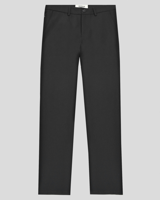 'СИЛНО ВТАЛЕН ЧЕРЕН ЧИНО ПАНТАЛОН ОТ ФИНА ВЪЛНА С ЕЛАСТАН