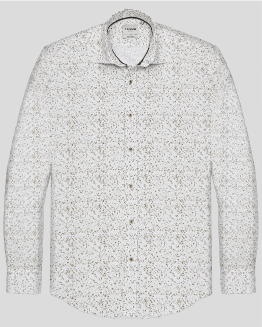 'БЯЛА РИЗА В КОНТРАСТЕН ФЛОРАЛЕН ДЕСЕН СВОБОДЕН СИЛУЕТ