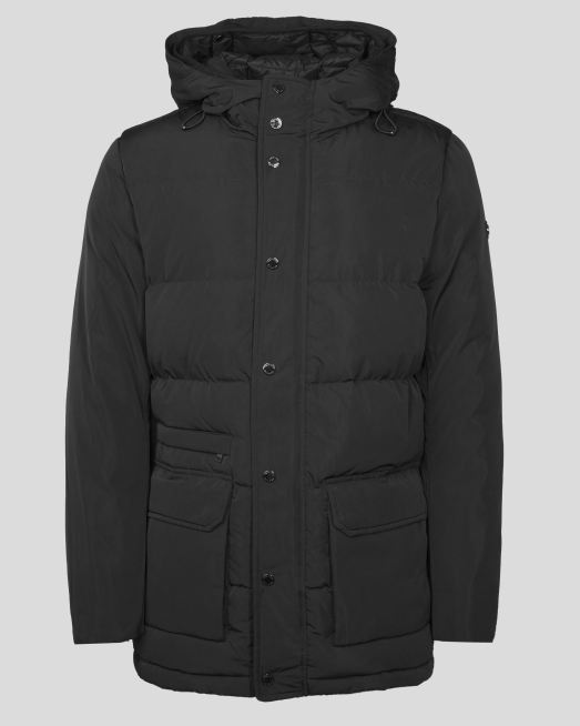 ' ЧЕРНО ЯКЕ ТИП ПАРКА С ПЪЛНЕЖ ОТ ЕСТЕСТВЕН ПУХ И ДВОЙНА КАЧУЛКА