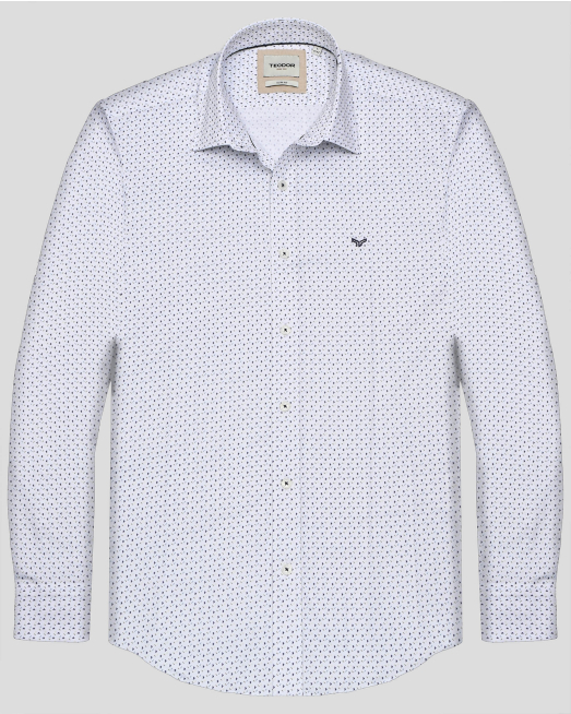 'БЯЛА РИЗА В СИТЕН КОНТРАСТЕН ПРИНТ ВТАЛЕН СИЛУЕТ