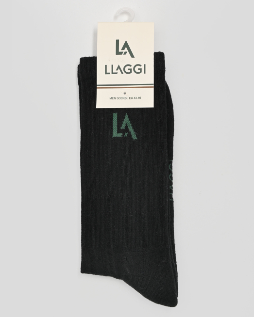 'ЧЕРНИ ЧОРАПИ С РИПСЕНА ТЕКСТУРА И ЛОГО