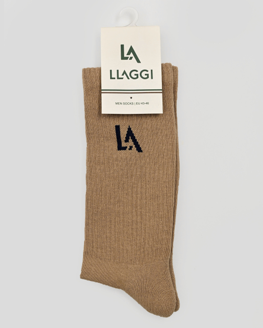 'СВЕТЛОКАФЯВИ ЧОРАПИ С РИПСЕНА СТРУКТУРА 