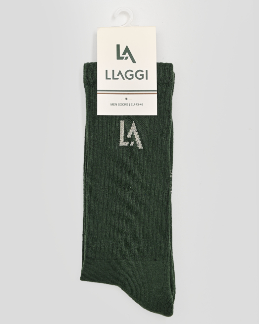 'ЗЕЛЕНИ ЧОРАПИ С КОНТРАСТНО ЛОГО