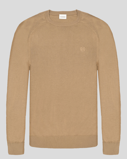 'ФИН ПУЛОВЕР ОТ ТЕНСЕЛ И ПАМУК С РЕГЛАН РЪКАВ В ЦВЯТ КАМЕЛ