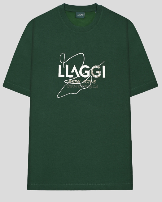 'ЗЕЛЕНА ОВЪРСАЙЗ ТЕНИСКА С КОНТРАСТЕН ЛОГО ПРИНТ