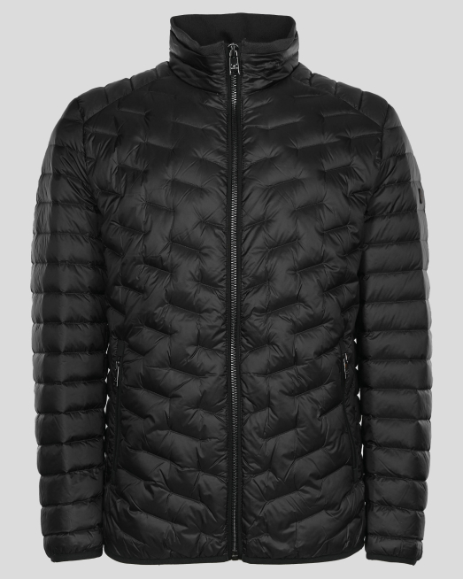 'ЧЕРНО ВОДООТБЛЪСКВАЩО  УЛТРА ЛЕКО ЯКЕ С ПУХ И ЛОГО ЕМБЛЕМА 