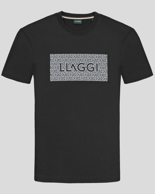 'ЕЛАСТИЧНА ЧЕРНА ТЕНИСКА С РЕФЛЕКТОРЕН ЛОГО ПРИНТ