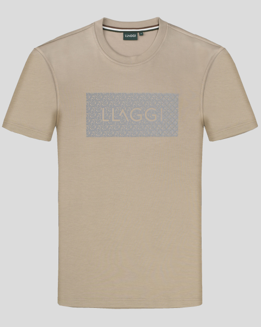 'БЕЖОВА ТЕНИСКА С РЕФЛЕКТОРЕН ПРИНТ И ОБЛО ДЕКОЛТЕ