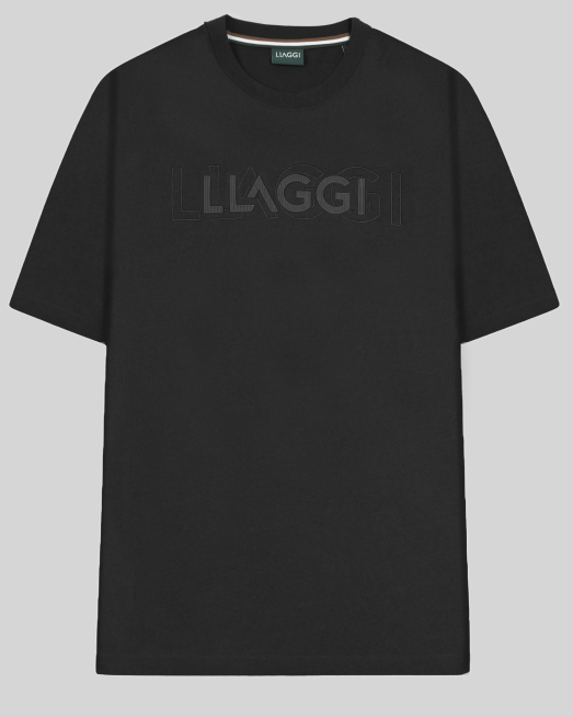 'ЧЕРНА ОВЪРСАЙЗ ТЕНИСКА С БРОДЕРИЯ И ГУМИРАН ПРИНТ