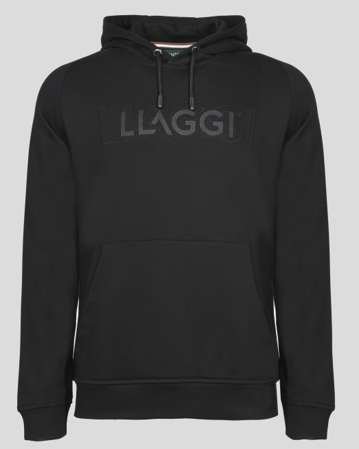 'ЧЕРЕН СУИТШЪРТ ТИП ХУДИ С КАЧУЛКА И БРОДЕРИЯ ЛОГО