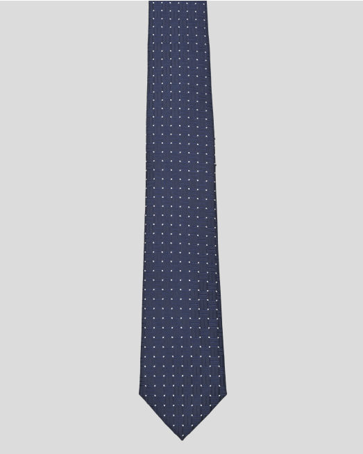 'ЖАКАРДОВА ВРАТОВРЪЗКА НА БЕЛИ ТОЧКИ В ТЪМНОСИН ЦВЯТ