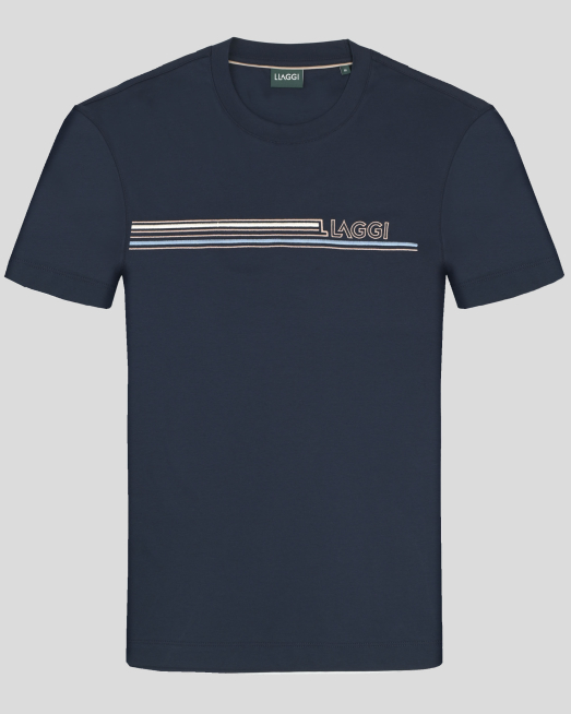 'ТЪМНОСИНЯ ТЕНИСКА ОТ 100% ПАМУК С БРОДЕРИЯ ЛОГО