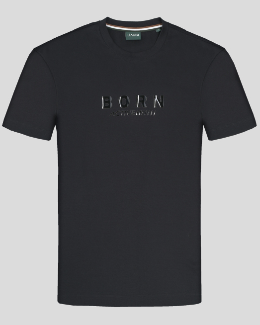 'ЧЕРНА ТЕНИСКА С ПРИНТ ОТ ПАМУК С ЕЛАСТАН