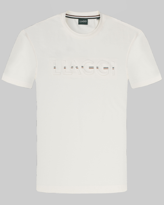 'ТЕНИСКА С РЕЛЕФЕН ПРИНТ И ОБЛО ДЕКОЛТЕ  В ЦВЯТ ЕКРЮ